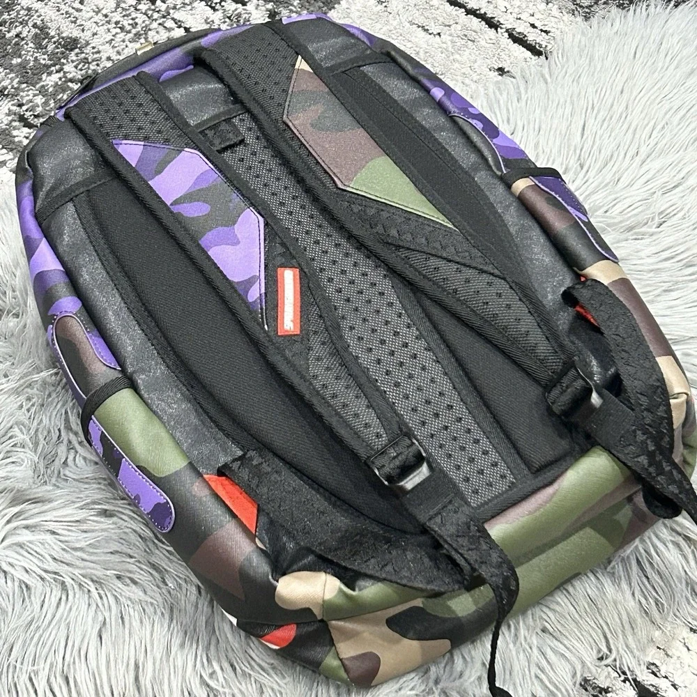 Sprayground XTC Purple Mountaineer Paint Art Backpack School Bag Limited Edition